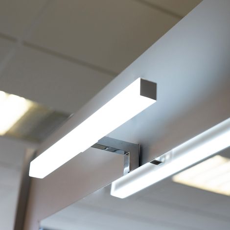 Lampada A Led Cromata 40Cm Specchio Bagno  Giove