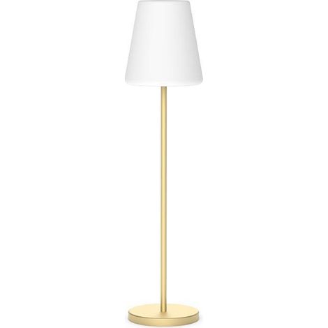LED Stehlampe außen Solar Farbwechsel RGBCCT Dimmer Fernbedienung IP65 119 cm hoch in Messing Modern Gartenleuchte Terrassenlampe