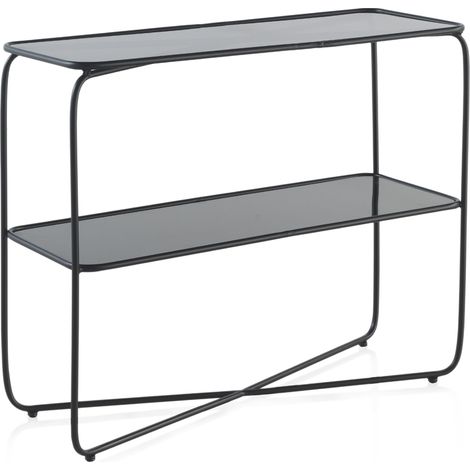 Konsolentisch aus Metall mit Glasplatte (1/5)