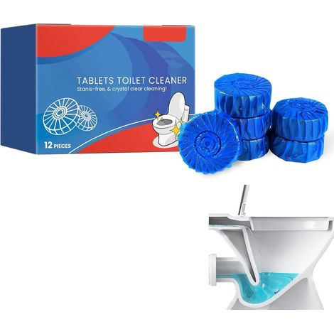 12 Pièces Tablettes Nettoyage Toilettes, Tablettes Nettoyage Salle Bain, Bloc Puissance Fraîche pour Toilettes, Désodorisantes, pour Éliminer Dépôts Calcaire Tenaces et D'urine (1/5)