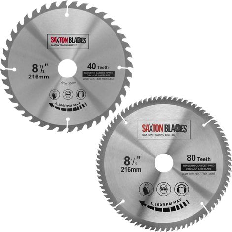 lame de scie circulaire TCT pour bois 216 mm Pack A compatible avec Bosch Makita Dewalt (1/5)