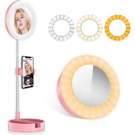 Vtizikl Anello Luminoso Specchio Led Telescopico Con Supporto Cellulare Selfie 3 Luci - (1/4)