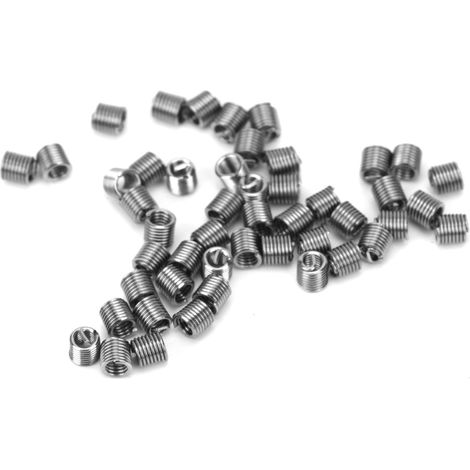 50 inserts filetés M1.6 x 0.35 2.5D, manchon de réparation filetée, écrou réducteur de protection, fixation acier, lot de 50 pièces (1/5)