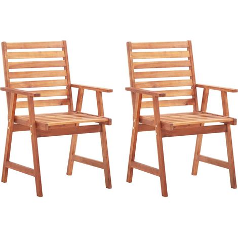 Maison Exclusive - Garten-Essstühle 2 Stk. mit Kissen Massivholz
