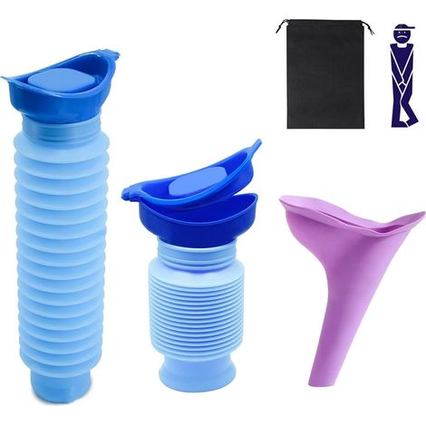 2 Pièces Urinoirs Portable, 750ml Urinoirs Rétractable Réutilisable (1/5)