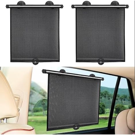 pare-soleil enroulables pour voiture protection solaire vitres latérales bébés enfants rétractable fenêtres avec (1/5)