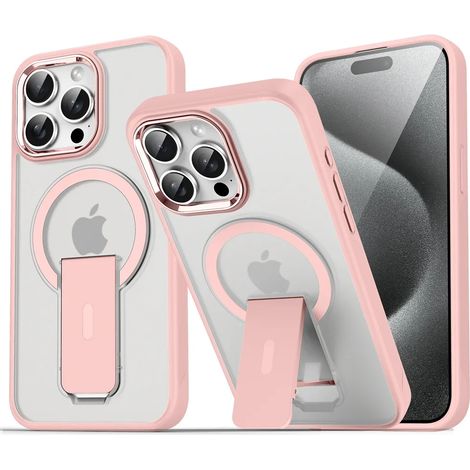 (iPhone 13, Rose) Coque magnétique pliable MagSafe pour iPhone, dos semi-transparent mat (1/5)