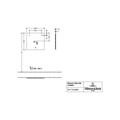 Villeroy & Boch A4758000 Miroir More to See Square A47580
