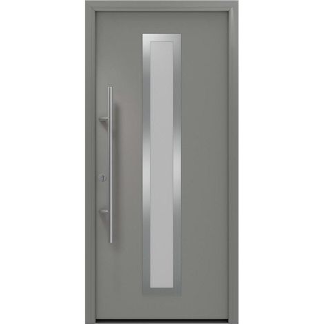 Hörmann Ecostar Haustür "ISOPRO Secur IPS 700S", graualuminium matt (RAL 9007), 110 x 210 cm (B x H), DIN Links
