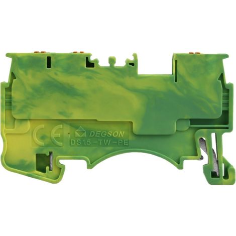 Connettore a innesto rapido per barra collettiva PE, giallo-verde, 1,5 mm², 3 fili, 1 pin. (1/3)