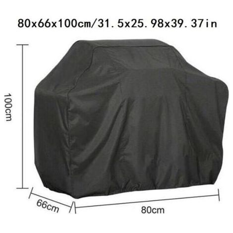 LaBlanc - Grillabdeckung 80x66x100cm Schwarze Schutzplane für Grillplatten im Freien, winddicht, UV-beständig, wasserabweisend, feuchtigkeitsbeständig, staubdicht (1/5)