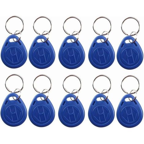 125 kHz beschreibbarer RFID-Schlüsselanhänger T5577/EM4305, NFC-Tag, Proximity-Identifikationstoken, Zutrittskontroll-Schlüsselanhänger für Sicherheitssysteme, Blau (10) (1/5)