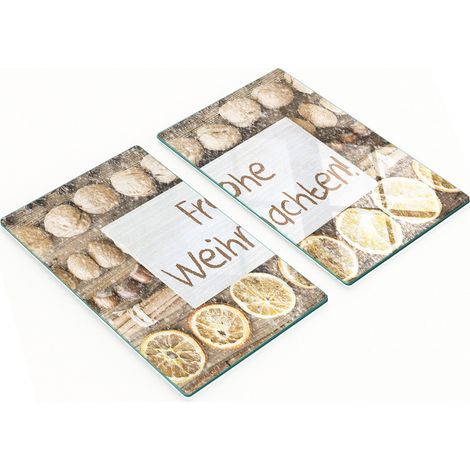 Tablas de cortar decorativas de cristal para cocina, Feliz Navidad, 2x30x52 cm