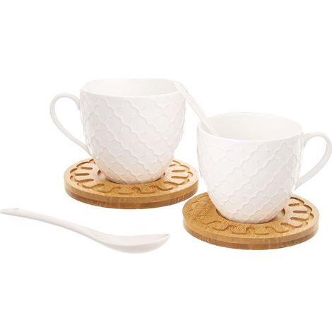 Tazza in porcellana bianca con piattino WHITELINE 250 ml 2 pz. (1/4)