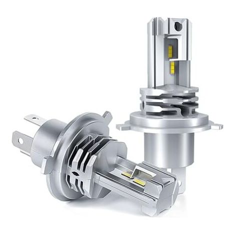 Ampoule LED H4, blanche 6 500 K, pour kit d'ampoule de phare de conversion de faisceau haut/bas de voiture 12 V-24 V. (2 pièces 9 cm 9,5 cm 5,5 cm) (1/5)