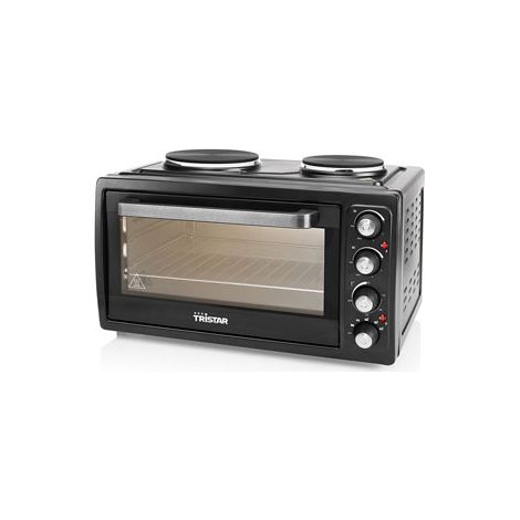 Tristar – Mini four chaleur tournante 38 L – Puissance 3100 W – 2 plaques chauffantes 1000/600 W – Thermostat réglable – Éclairage intérieur