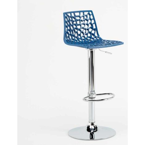 Barhocker mit Fußstütze Hoch Drehbar Höhenverstellbar für Küche Bar Grand Soleil Spider - Blau