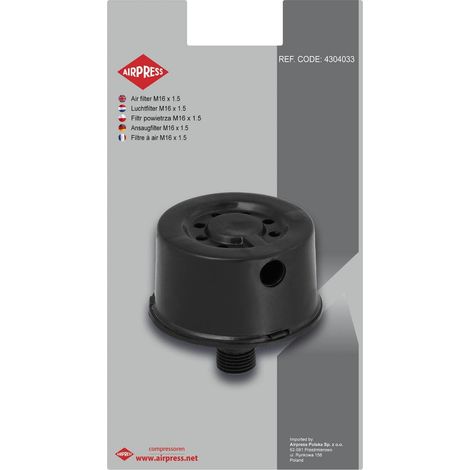Filtro de aire Airpress 4304033 rosca macho M16 x 1.5 6.5 cm