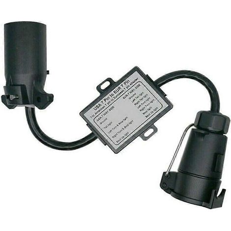 Adaptateur pour feux de remorque USA vers UE : prise américaine à 7 broches vers prise européenne ronde à 7 broches (1/5)