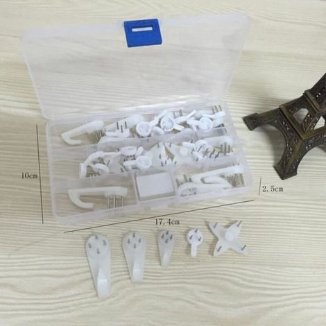 Crochets de mur 40pcs, crochets de suspension pour mur et cloison, pour accrocher des photos de mariage, des tableaux, des miroirs