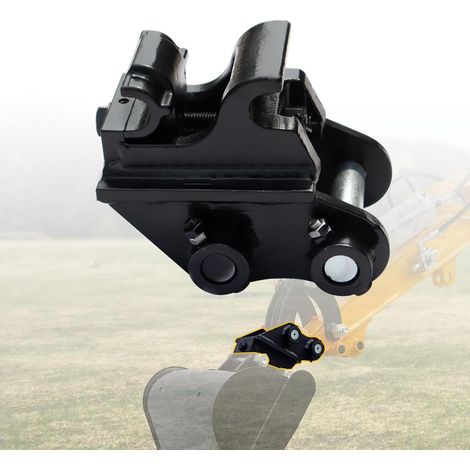 Attache rapide mécanique pour mini-pelle 0,8–1,8 t, axe Ø25 mm  Largeur 93 mm, entraxe 85 mm, acier au manganèse anti-usure, pour godet/râteau/ripper, jeu admissible 1–3 mm (1/5)