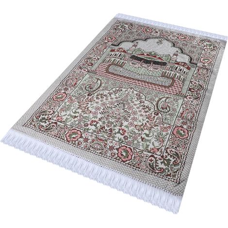 Tapis de prière Portable pour Hommes, Femmes et Enfants, Set de prière, Cadeau Ramadan, Doux (TF, One Size) (1/5)