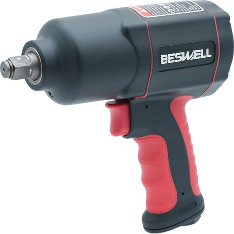 BW-112BN-Pneumatic Impact Screwdriver - Maximum Release Torque 1600 Nm, Square 1.2 cm (1/2 Inch) Low Vibration Pneumatic Screwdriver for Screw Tightening and Loosening