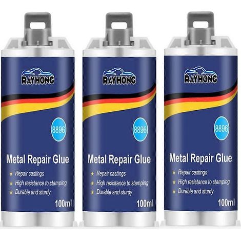 Colle pour métaux - Colle de soudage pour la réparation des métaux, notamment la fonte. Colle haute résistance pour la réparation industrielle, résistante à la chaleur et au froid. 100 g (1/5)