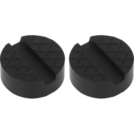 Deux patins en caoutchouc universels pour essieux de roue de cric, patins en caoutchouc rainurés, largeur de rainure 65x35x15mm. (1/5)