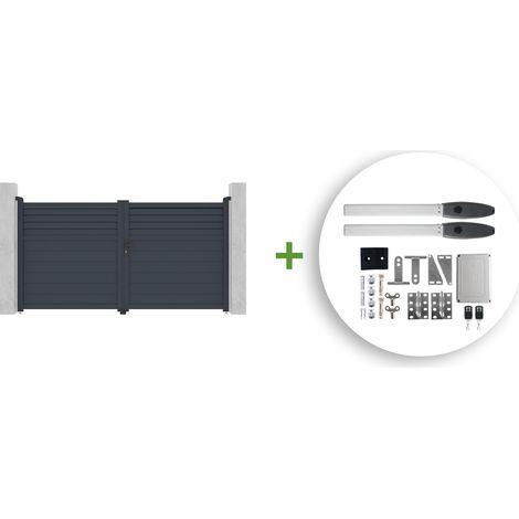 Portail battant CARPATIA 300x160cm + Motorisation HICKER B200 (1/4)