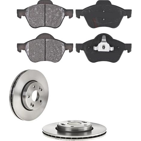 KIT FRENI ANTERIORI compatibile con RENAULT LAGUNA II (BG0/1) - DISCHI + PASTIGLIE OEM: P 68 029 , P 68 030 / 17153 , 17154 /SOSTITUZIONE DIRETTA/BASSA POLVERE/SILENZIOSO (1/5)