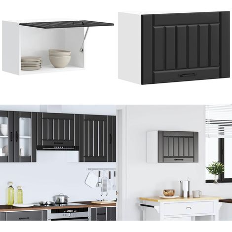 vidaXL Küchen-Hängeschrank Lucca Schwarz Holzwerkstoff (1/5)