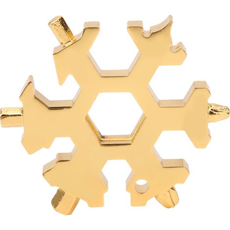 Jeu de 19 outils multifonctions portables en forme de flocon, clé à molette en acier à haute teneur en carbone, clés hexagonales et clés Allen, outil de survie pour bricolage et camping. (1/5)