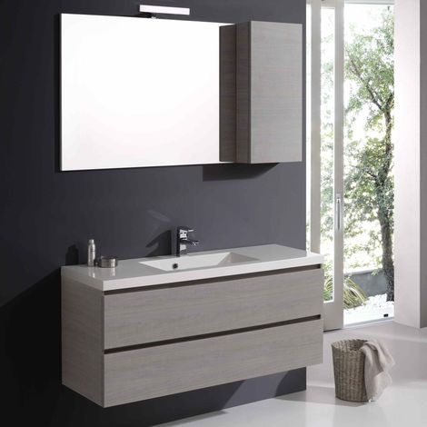 Mueble De Baño Manhattan Con Compartimientos De 120 Cm Espejo Y Mueble De Pared (1/5)