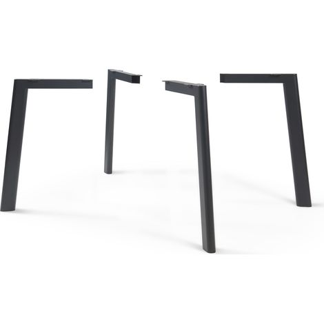 Set di 4 Gambe Hostang per Tavoli Scrivanie 'Fai da te' in Acciaio (LuxLaxA) 50 x 8 x 71 cm - Nero [en.casa] (1/5)