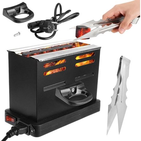Allume-charbon électrique, 800 W, grille-pain avec pince, petit allume-feu, mini four à charbon, câble extérieur, accessoires pour barbecue à charbon électrique (1/5)