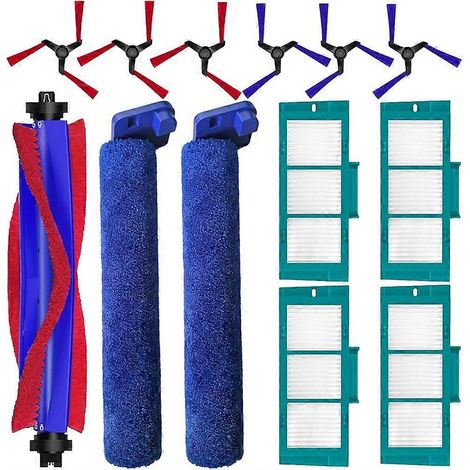 Ensemble d'accessoires de 13 pièces pour aspirateur robot Spot+Scrub comprenant une brosse rotative, des serpillères à huile, des filtres HEPA et des brosses latérales. (1/5)