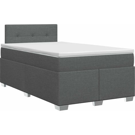 Maison Exclusive - Letto box spring con materasso Grigio Scuro 120 x 200 cm (1/5)