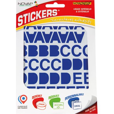 Lettres autocollantes 20mm Bleu NOVADHESIFS - 4370187 (1/5)