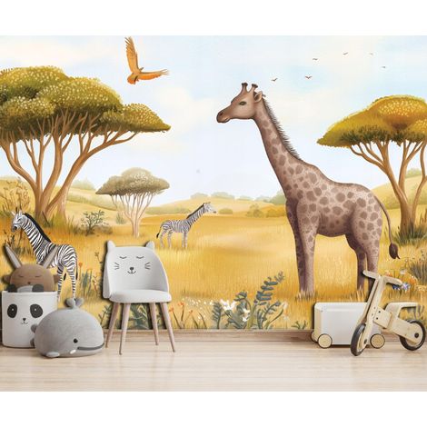 Fototapete Tiere Bäume, für Kinderzimmer, 150 x 105 cm – Komplettset inkl. Kleister & Anleitung (1/5)