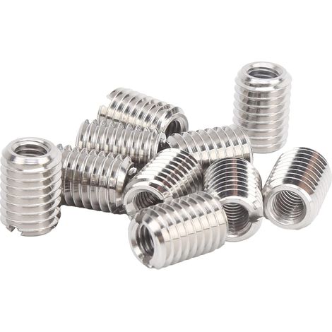 Lot de 10 écrous de réduction M6 x 1 filetage intérieur et M10 x 1,5 mm 14 mm filetage extérieur en acier inoxydable pour réparation écrous filetés (1/5)