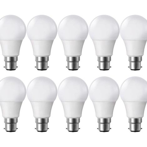 Eclairage Design – Lot de 10 ampoules LED B22 806 lumens 8W blanc chaud – Économie d'énergie 90% – Angle de diffusion 200° – Norme CE, ROHS, EMC
