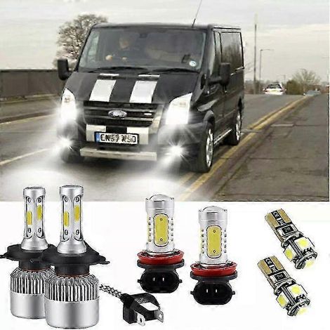 Kit d'ampoules LED 55 W blanches 6000 K HID pour phares de Ford Transit MK7 (feux de route/croisement/antibrouillard/position). (1/5)