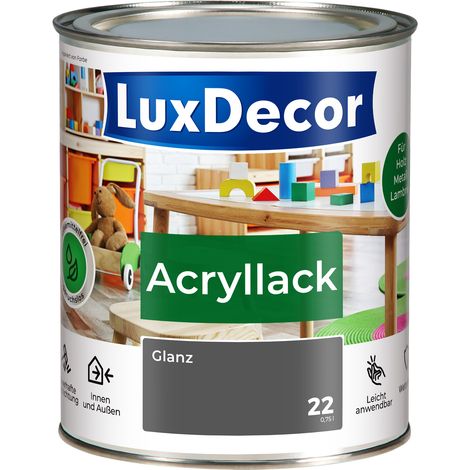 LUXDECOR Acryllack Holzfarbe Metall und Holz Lack Buntlack Glanz (22) Stille Dämmerung - 0,75L