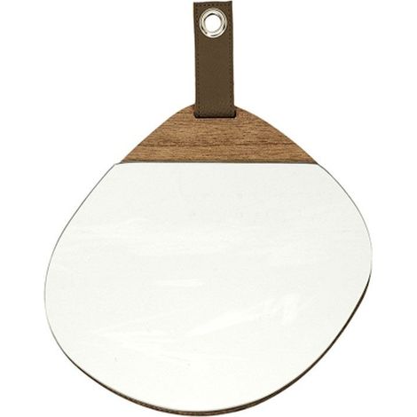Miroir galet bois 25x25 cm (1/3)