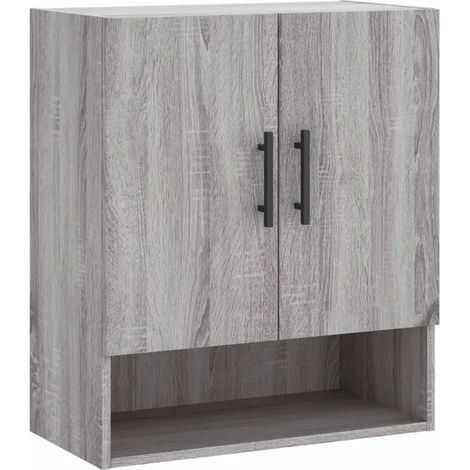 Mobiletto a muro moderno 60 x 31 x 70 cm ampio spazio contenitivo decorativo in legno composito grigio Sonoma 020048784