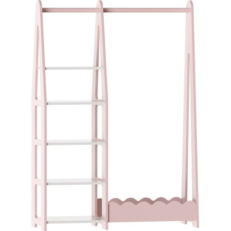 Perchero mueble de entrada diseño para niños 114 x 77 x 30 cm rosa / blanco 030010385 (1/5)