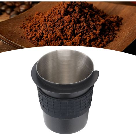 Kaffeepad aus Edelstahl – 58-mm-Filter mit schwarzer Silikonbeschichtung – Tassenbehälter (1/5)