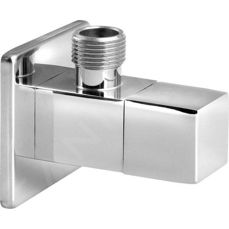 Vanne d'angle d'angle 1/2"x3/8", carrée, chromée (1/2)