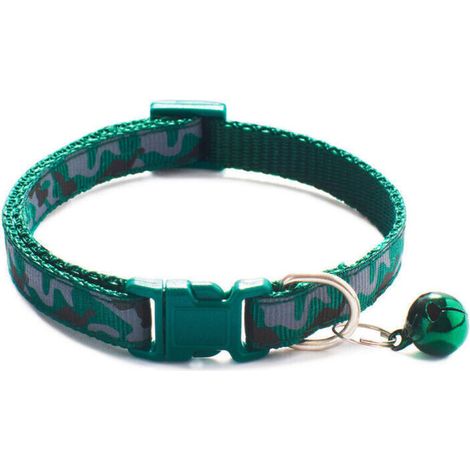 Collier pour chat imprimé léopard, collier réglable pour animal de compagnie avec boucle de sécurité à cloche (1/5)